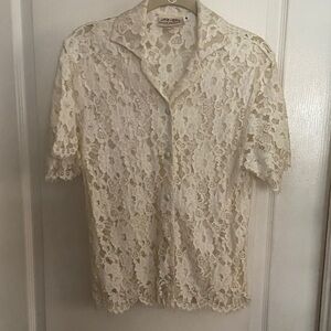 Susan Bristol Cream Lace Blouse